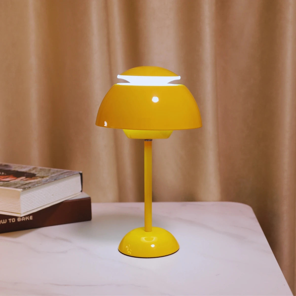 Moktan Sabai USB Touch Mushroom Table Lamp | Tri Color Dimmable LED Bedside Night Light