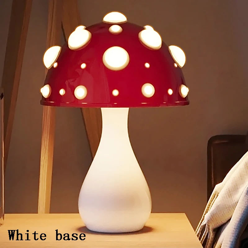 Moktan Sabai Amanita | Mushroom LED Lamp with Warm Light | USB Desk Night Light for Cozy Bedroom Decor Red 1