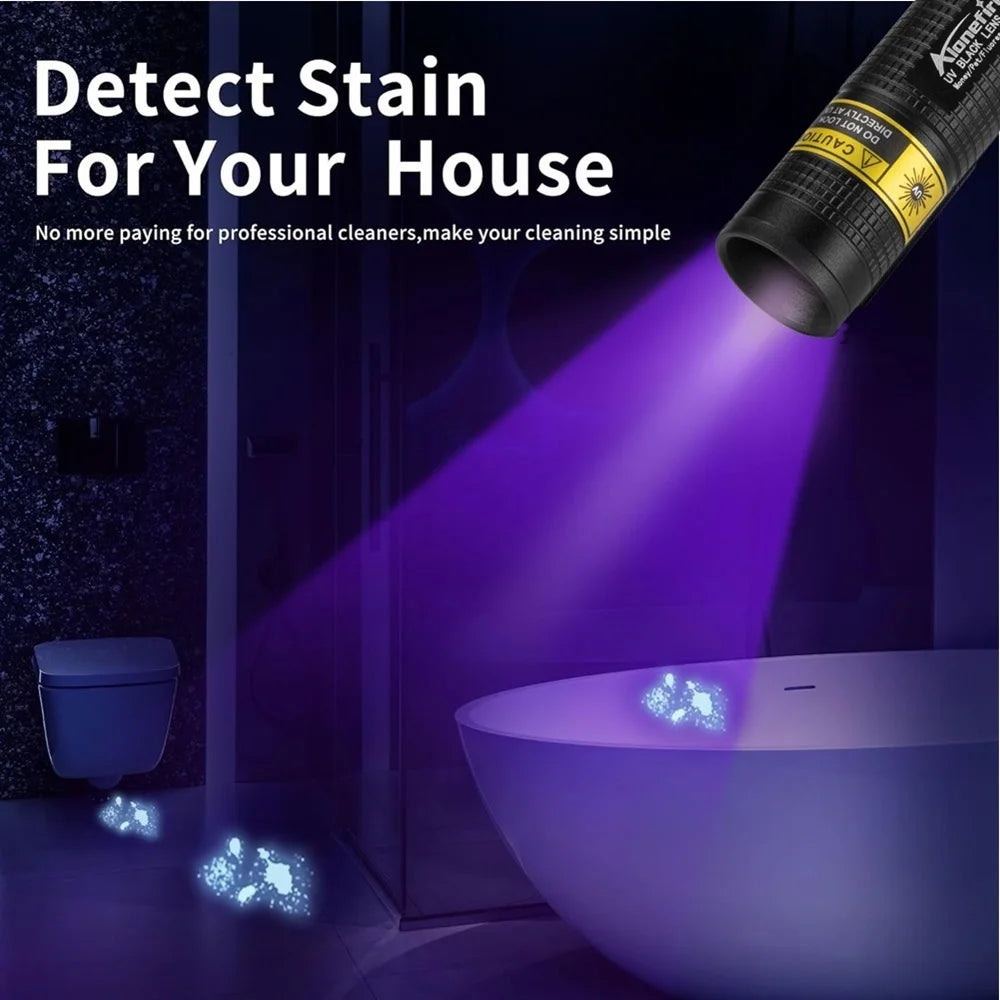 Moktan Sabai 365nm UV Flashlight USB Rechargeable Mini Blacklight Pet Stain Detection