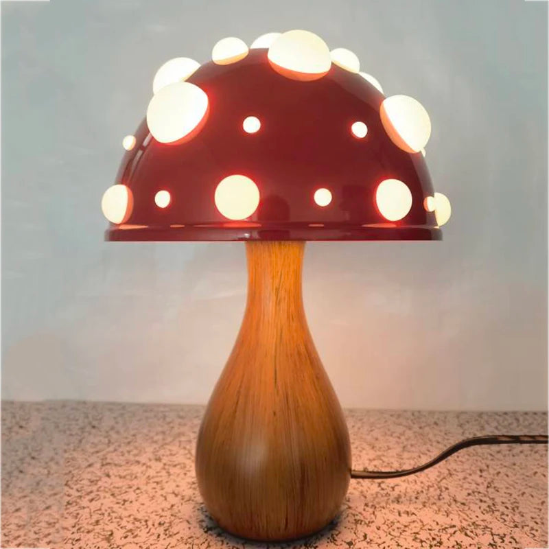 Moktan Sabai Amanita | Mushroom LED Lamp with Warm Light | USB Desk Night Light for Cozy Bedroom Decor