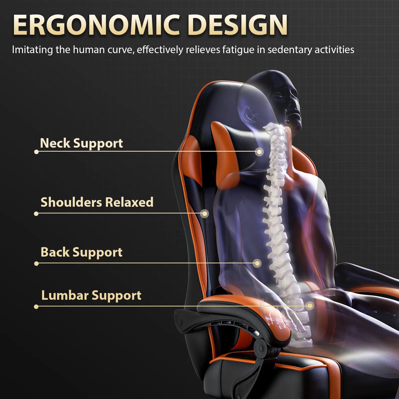 Moktan Sabai Gaming Chair with Footrest Reclining PU Leather Ergonomic Office Desk Chair