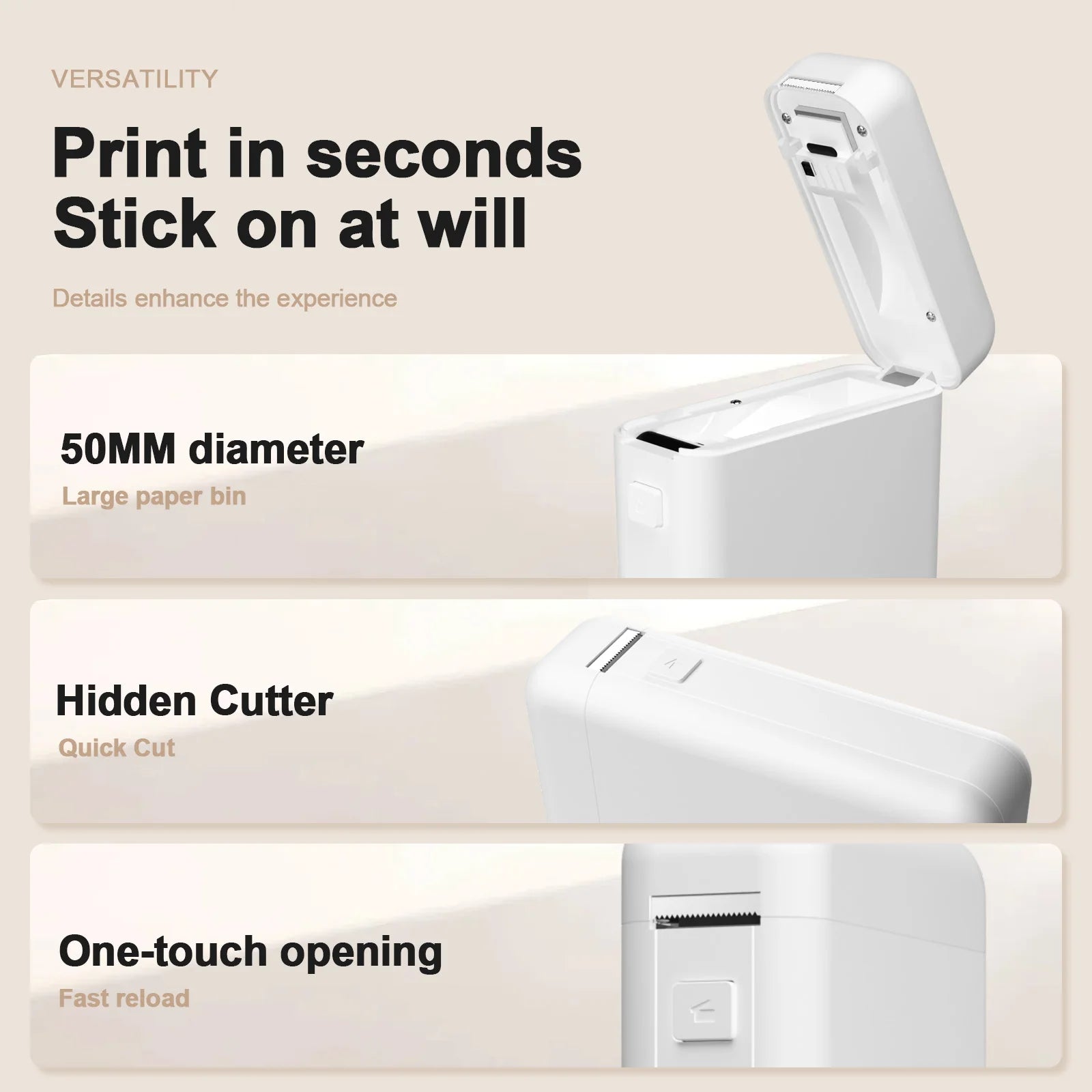 Moktan Sabai Portable Thermal Label Maker Mini Sticker Printer for Home School Office Organizing
