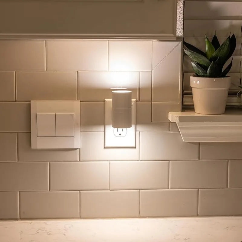 Moktan Sabai Plug In Night Light Dusk to Dawn Sensor Adjustable Brightness Stair Hallway
