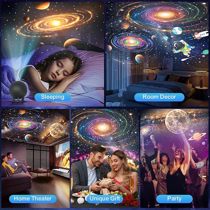 Moktan Sabai Galaxy Projector Star Projector with 12 Films Nebula Night Light Bedroom Ceiling