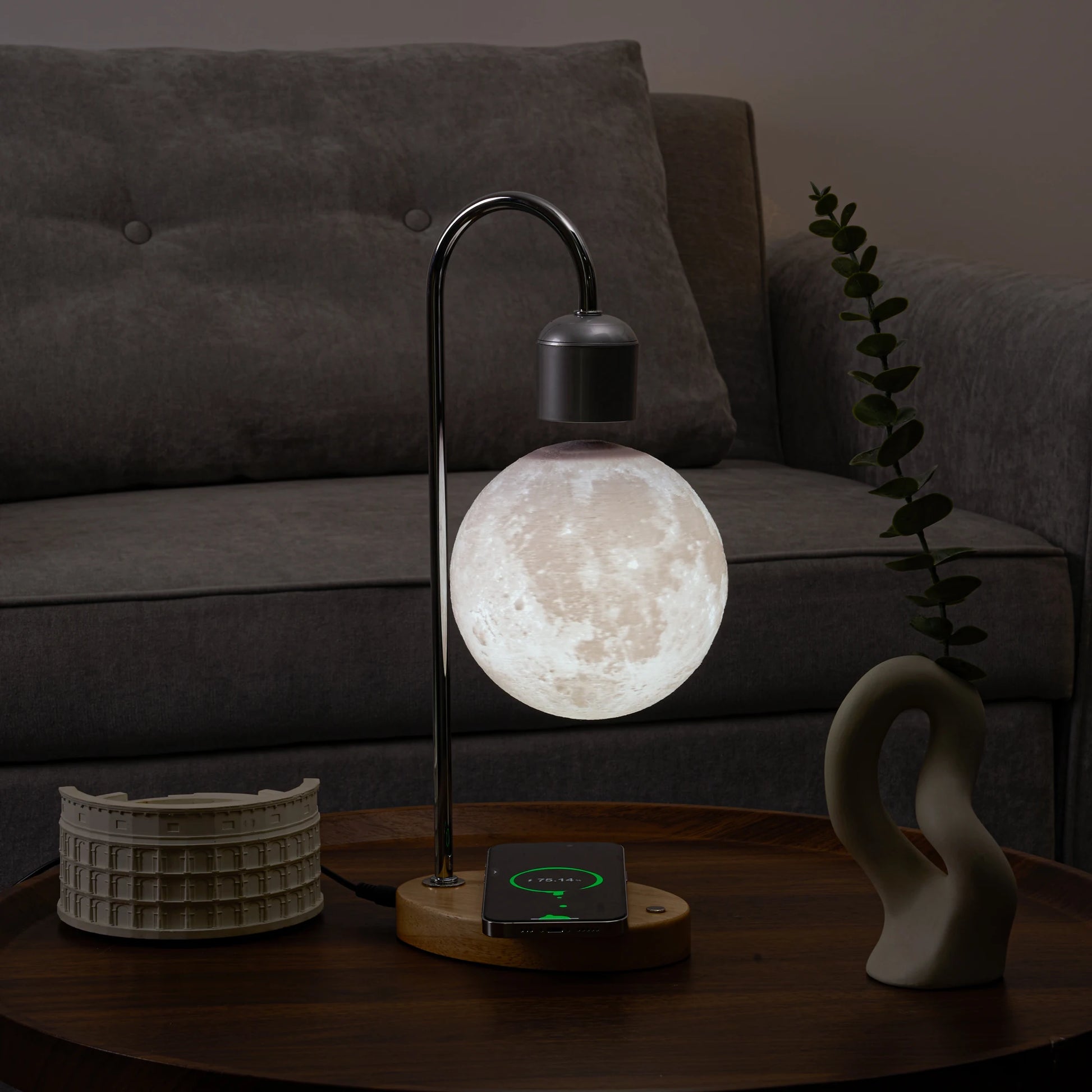 Moktan Sabai Floating Moon Lamp Magnetic Levitating LED Night Light Zero Gravity Desk Decor black