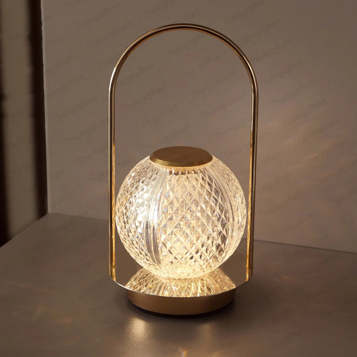 Wireless Crystal LED Table Lamp – Rechargeable Touch Night Light for Bedroom Bar
