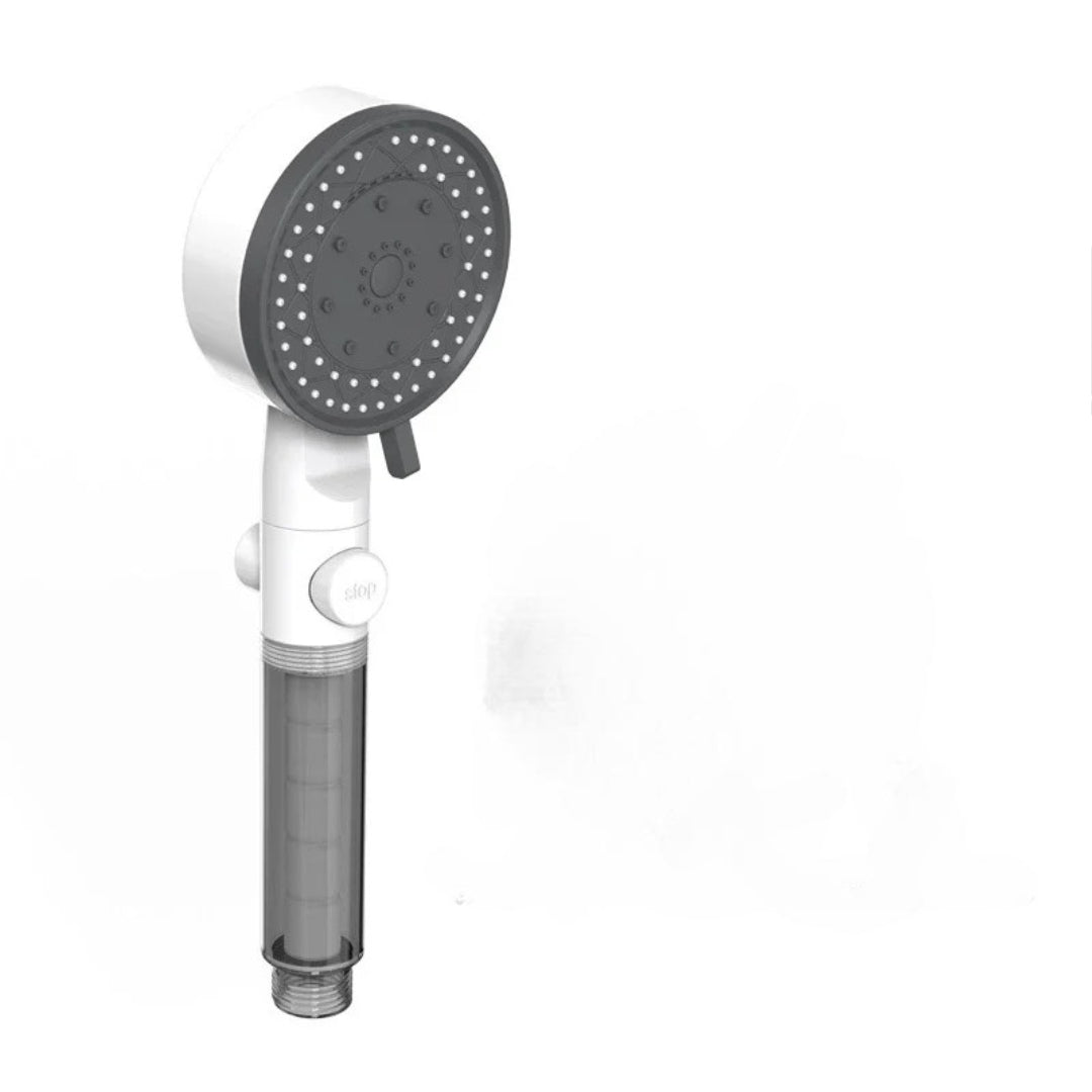 Moktan Sabai High Pressure Water Saving Shower Head Handheld with 10 Spray Modes Filter Nozzle White shower head