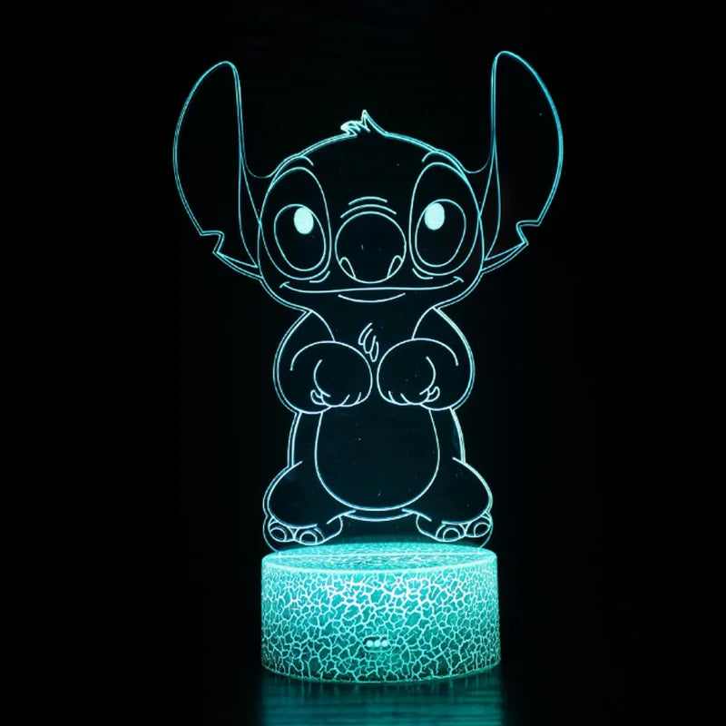 Moktan Sabai Stitch 3D Night Light USB Touch Cartoon Desk Lamp Remote LED Room Decor Gift Stitch A