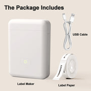 Moktan Sabai Portable Thermal Label Maker Mini Sticker Printer for Home School Office Organizing White Color