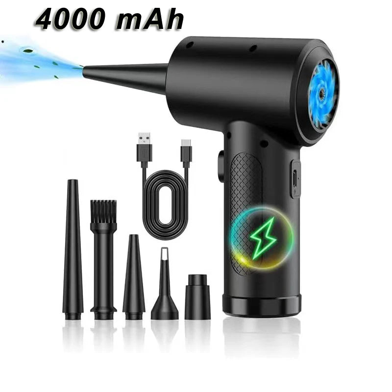 51000RPM Air Duster for Computer Cleaning Cordless Compressed Air Blower with LED