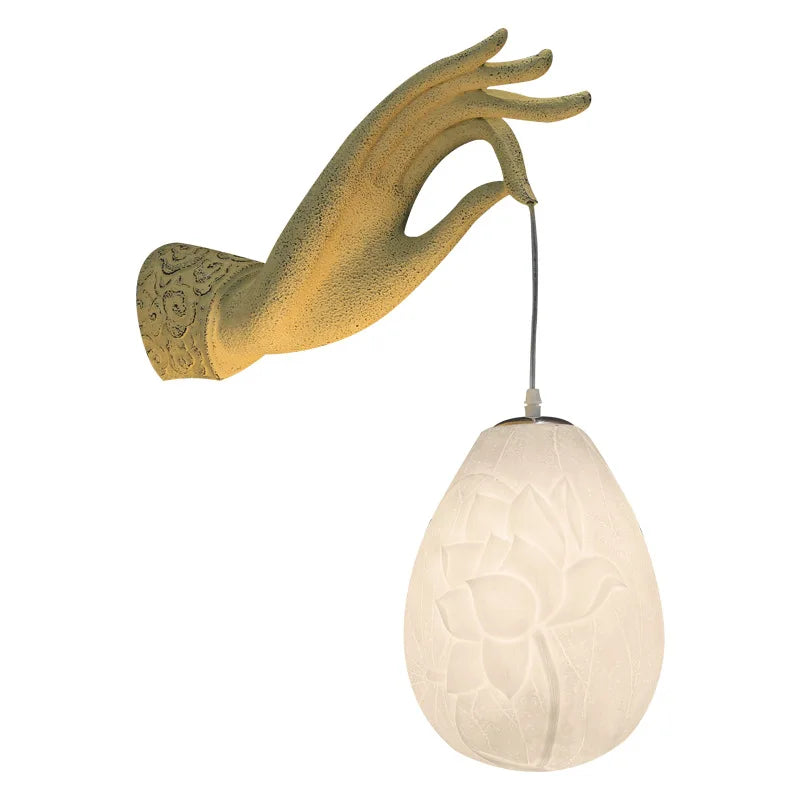 Moktan Sabai Modern Chinese Lotus Wall Lamp Creative Corridor Hallway Teahouse Art Decor Light