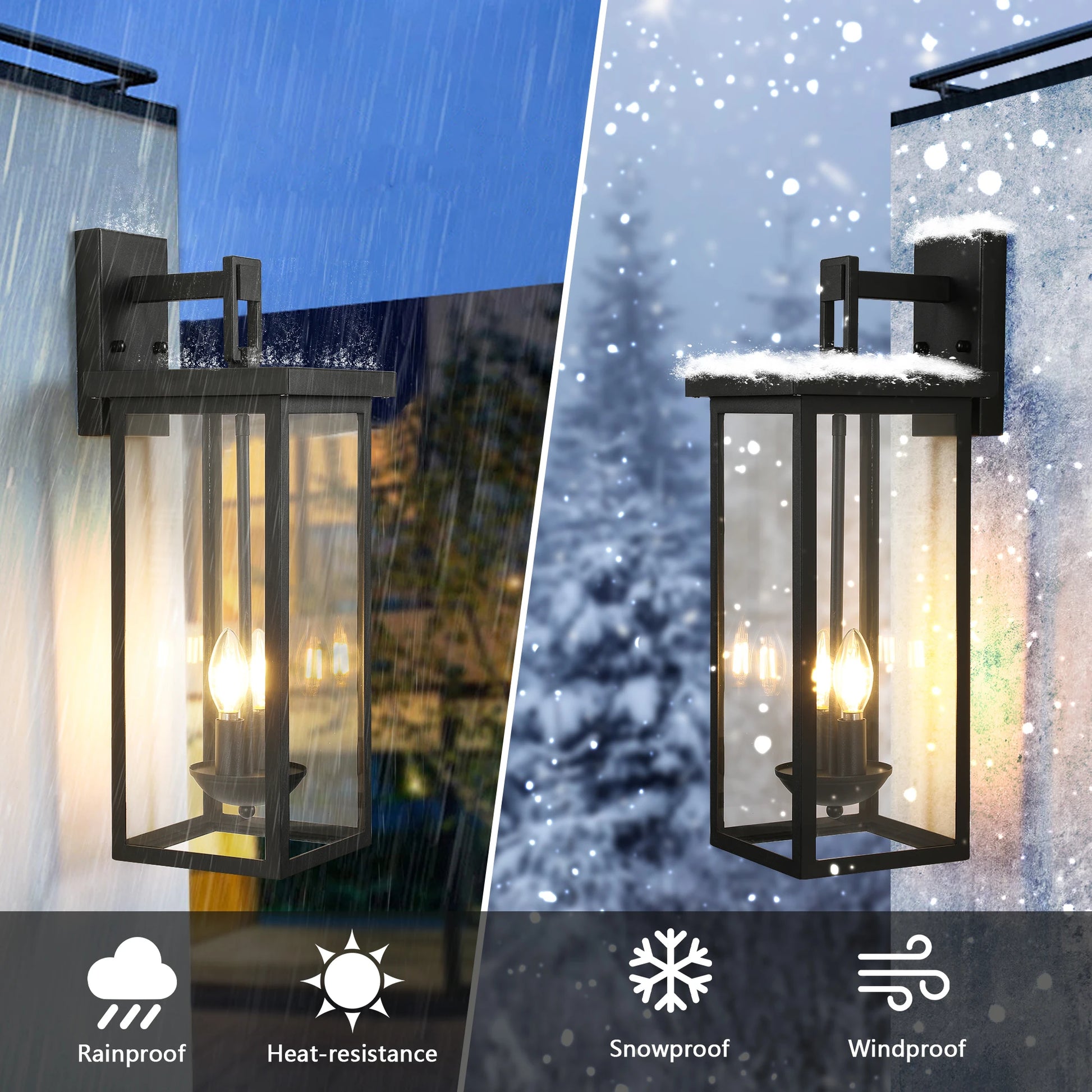Moktan Sabai 22" Outdoor Wall Lantern Dusk to Dawn Sensor Matte Black Weatherproof Exterior Light