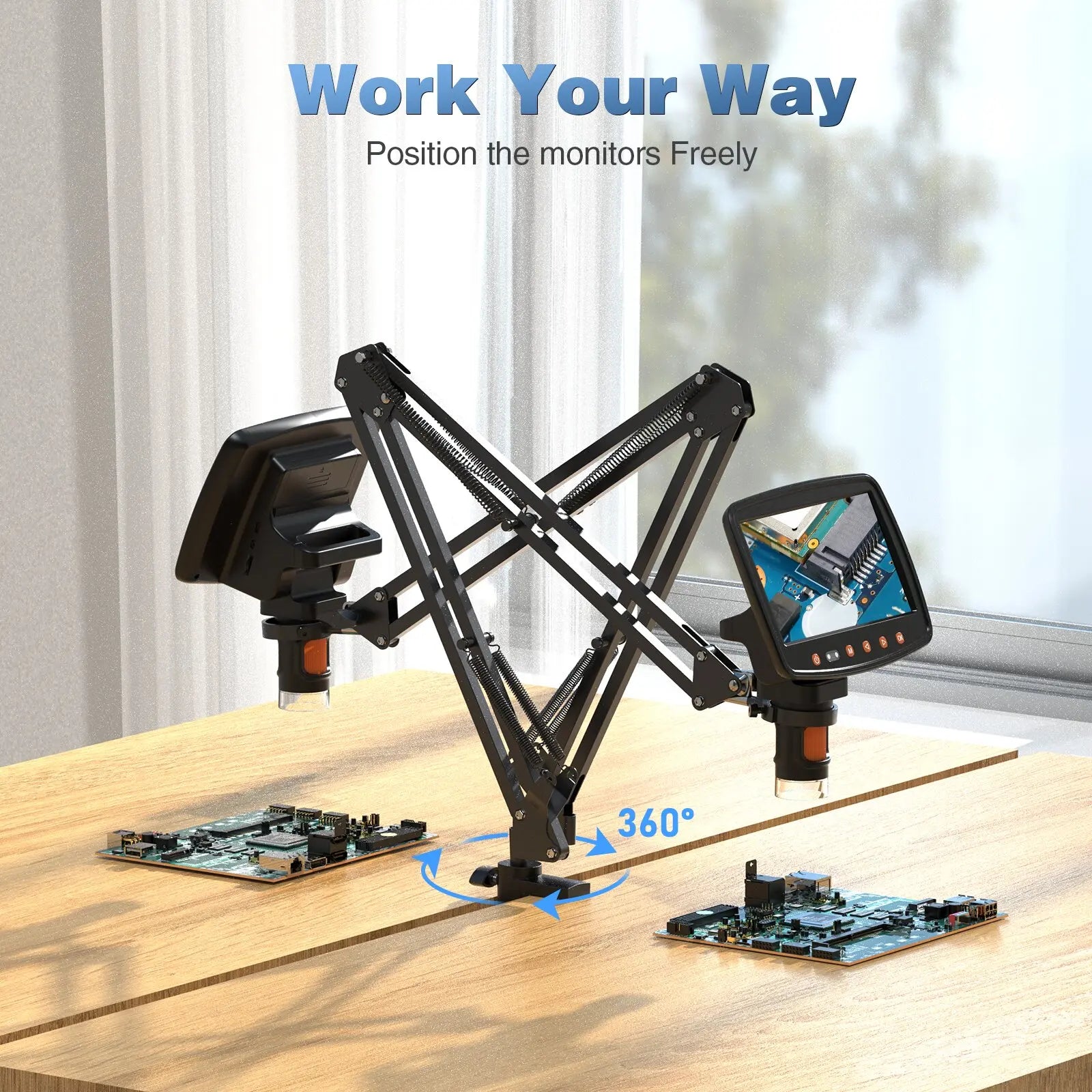 Moktan Sabai Adjustable Microscope Arm Stand Metal Bracket Coin Microscope Mount