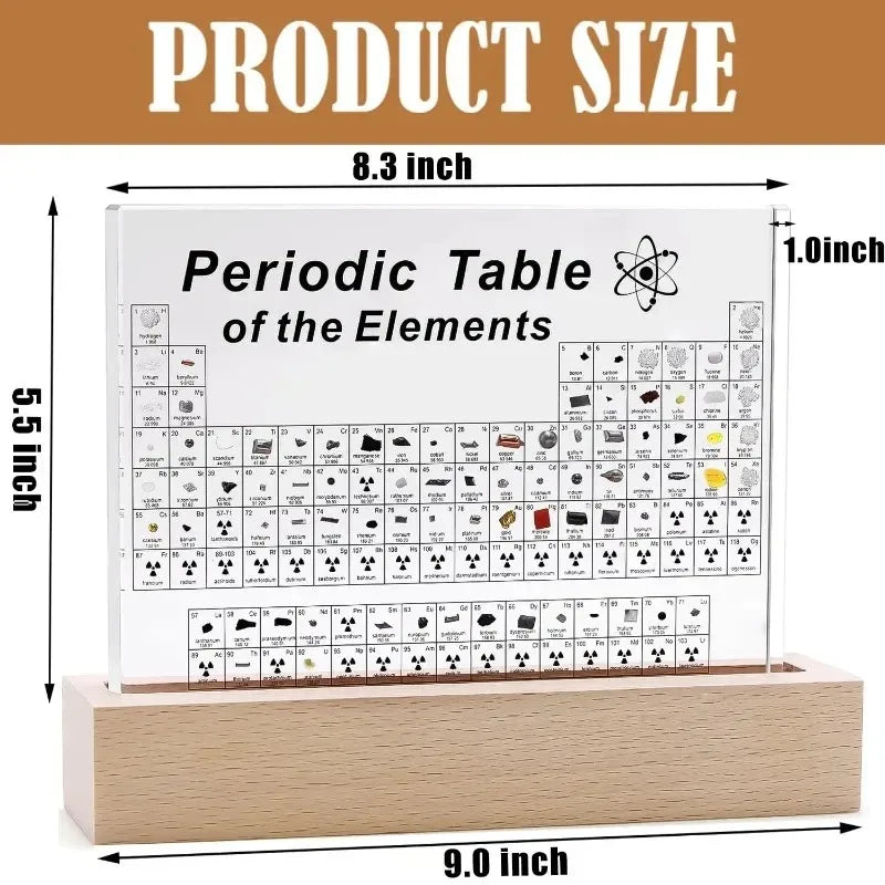 Moktan Sabai Acrylic Periodic Table Figurine – Mendeleev Science Desk Ornament Room Decor