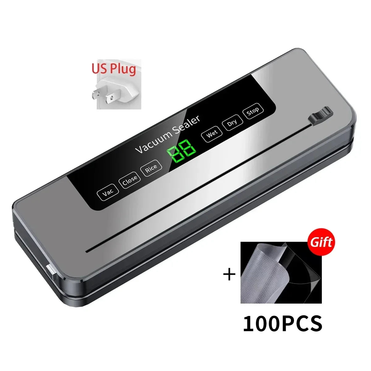 Moktan Sabai Food Vacuum Sealer Machine Wet Dry Modes with UV and Built-in Cutter for Storage