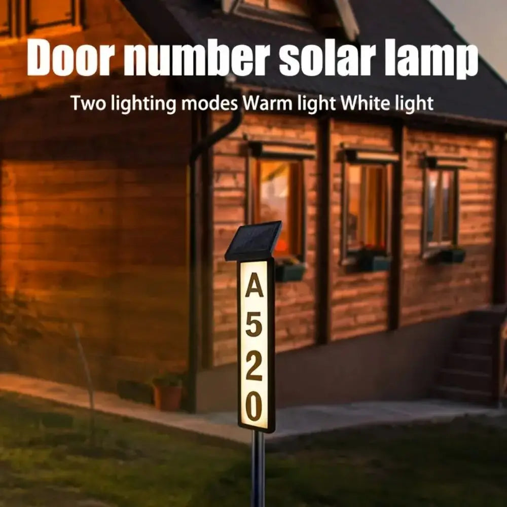 Moktan Sabai Solar House Number Light LED Address Sign with Stake Outdoor Solar Powered Home