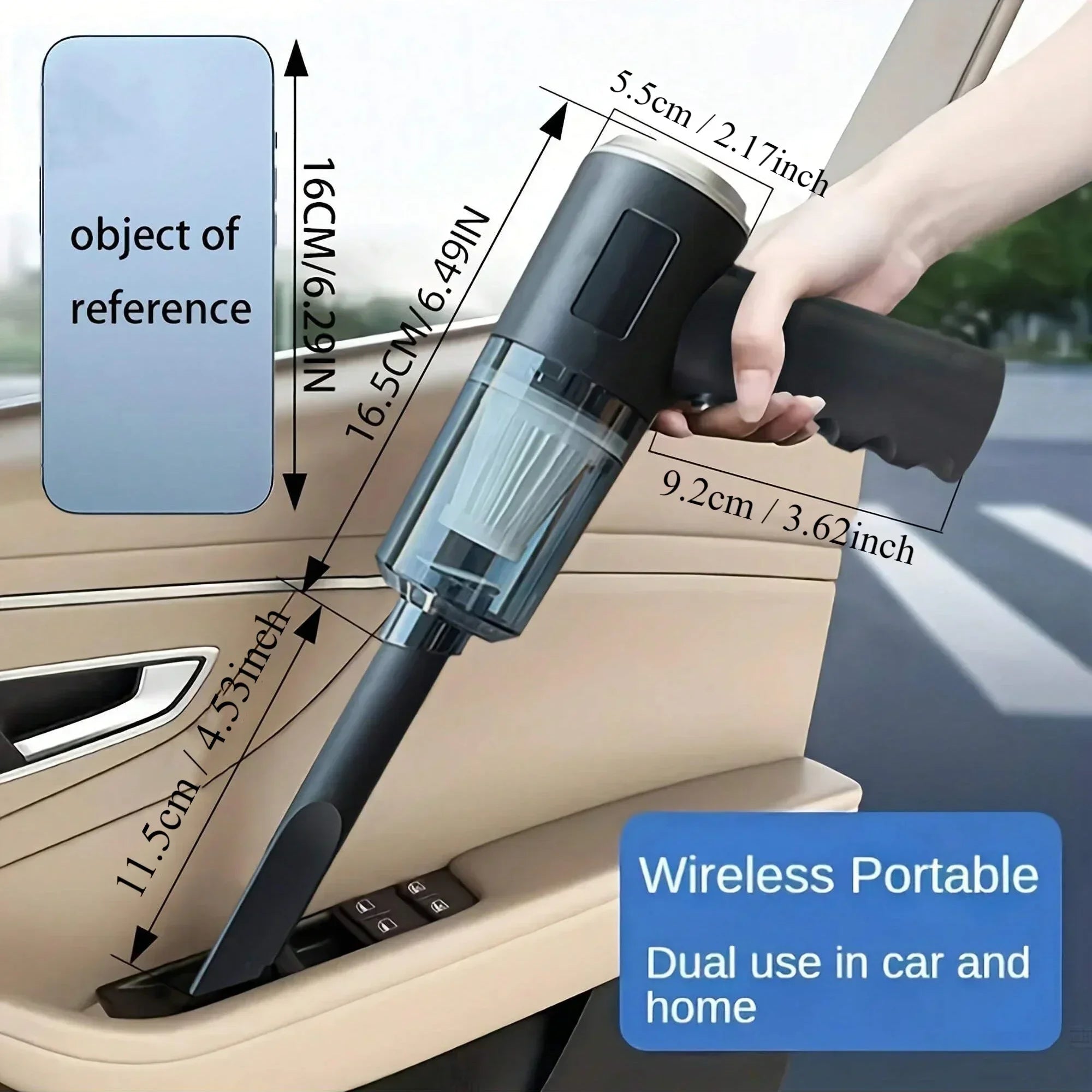 Moktan Sabai Wireless 120W High Power Vacuum Cleaner Dual Use Home Car Handheld Portable Black