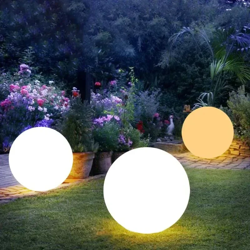 Moktan Sabai Solar LED Ball Light RGB Outdoor Waterproof Lawn Pool Garden Lamp with Remote White Light 1PC