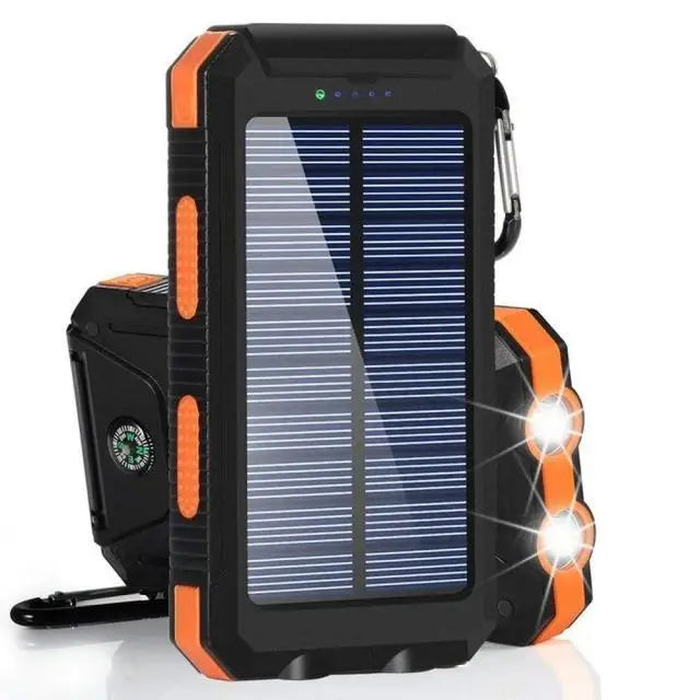 Moktan Sabai Solar Power Bank 20000mAh Portable Charger External Battery LED Light for Phones orange