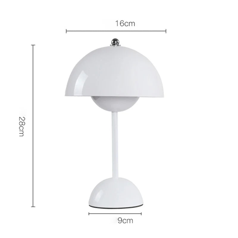 Moktan Sabai Portable LED Mushroom Table Lamp Touch Dimmable Rechargeable Flowerpot Light