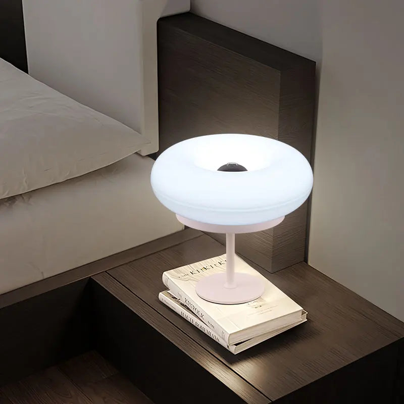 Donut Table Lamp Touch Dimmable Rechargeable LED Bedside Desk Light Home