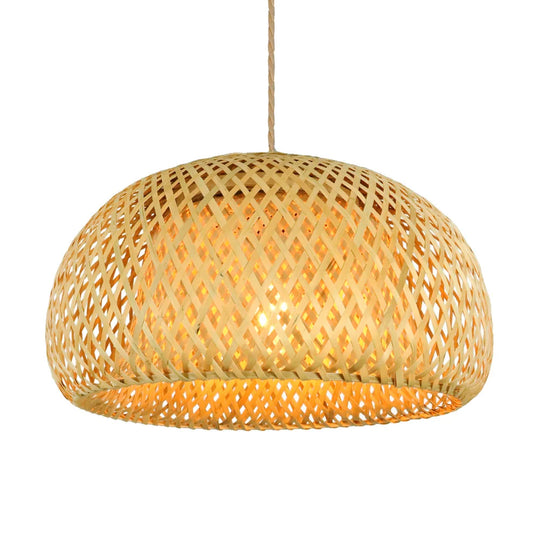 Moktan Sabai Handwoven Bamboo Rattan Pendant Lamp – Natural Wicker LED Hanging Light E27