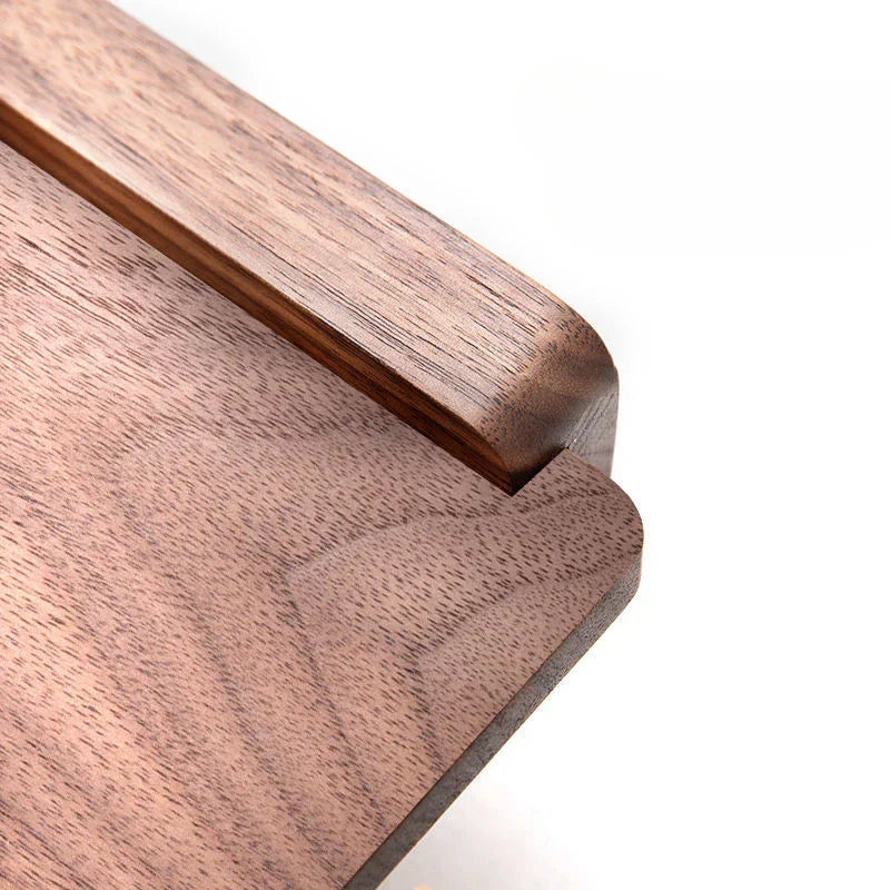 Moktan Sabai Walnut Wood Toilet Paper Holder with Shelf Brass Bathroom Rack