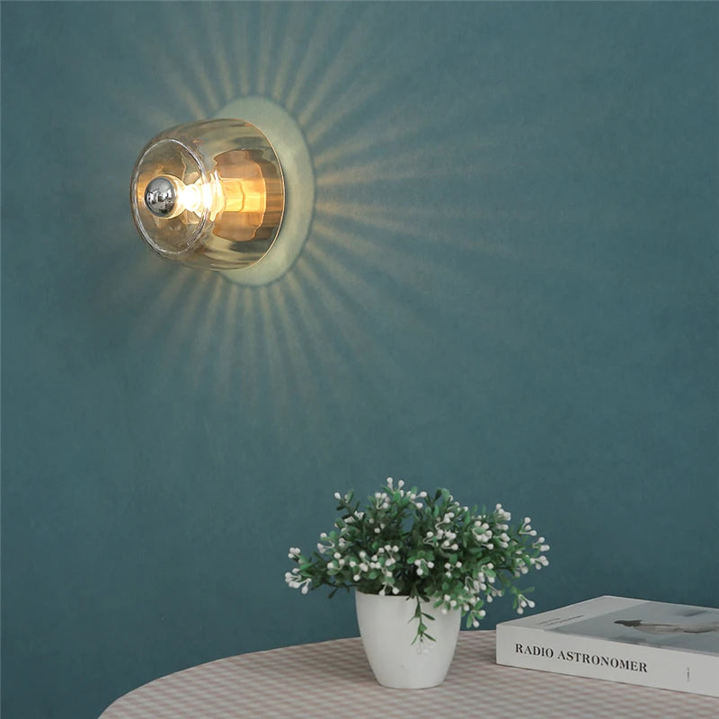 Moktan Sabai LED Bauhaus Glass Wall Lamp Nordic Retro Modern Living Room Hallway Light