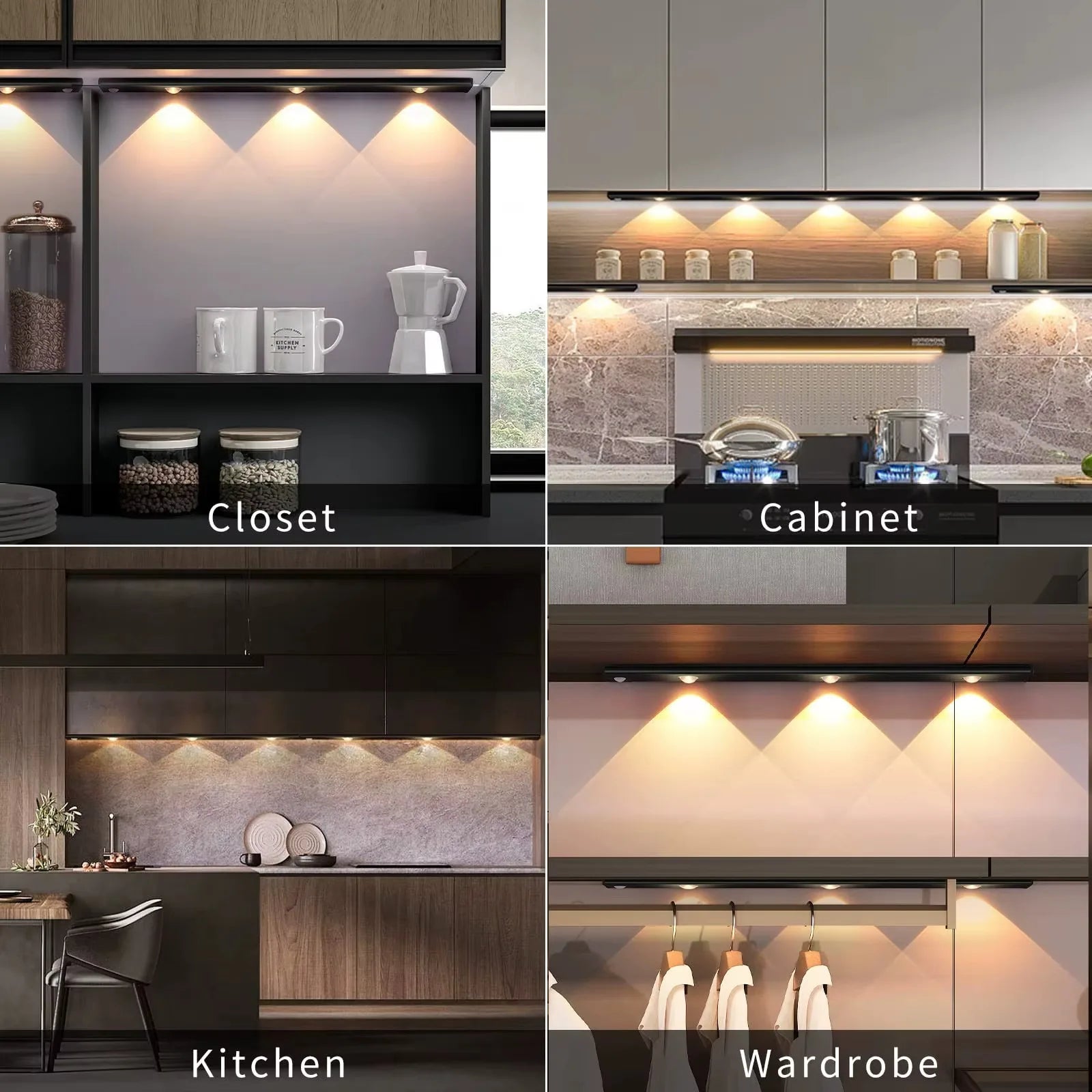 Moktan Sabai Motion Sensor Light Wireless USB LED Night Light for Under Cabinet Lighting
