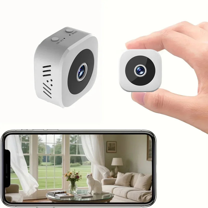 Moktan Sabai Xiaomi 8K Mini Wireless Security Camera WiFi Night Vision Motion Detection Audio White-No Card
