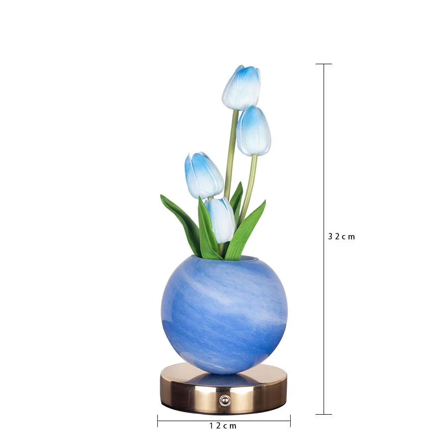 Moktan Sabai Tuliora | LED Tulip Night Light with Planet Bouquet Bedroom Ambient Decor
