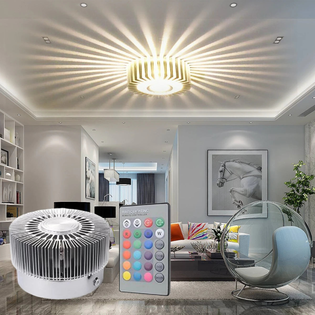 Moktan Sabai Sunflower LED Wall Lamp RGB Projection Corridor Indoor Creative Light 3W