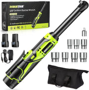 Moktan Sabai 3/8 Inch Cordless Electric Ratchet Wrench Variable Speed 400RPM Extended Black and Green