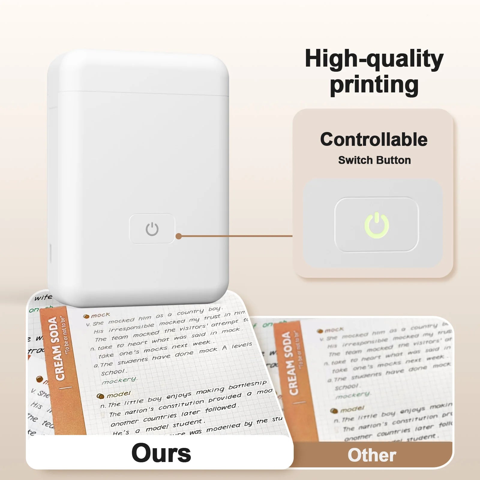Moktan Sabai Portable Thermal Label Maker Mini Sticker Printer for Home School Office Organizing