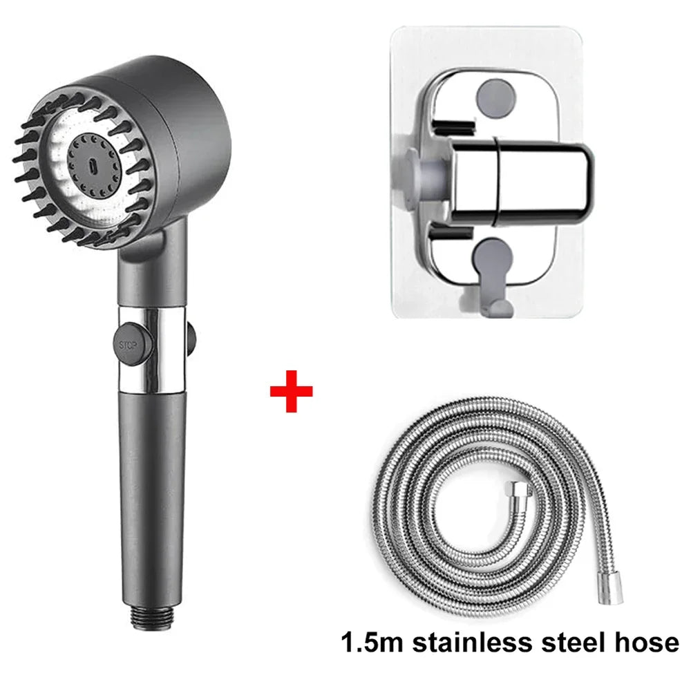 Moktan Sabai High Pressure Handheld Shower Head 3 Modes Filter Spa Spray with ON/OFF Water Save Shower set 3