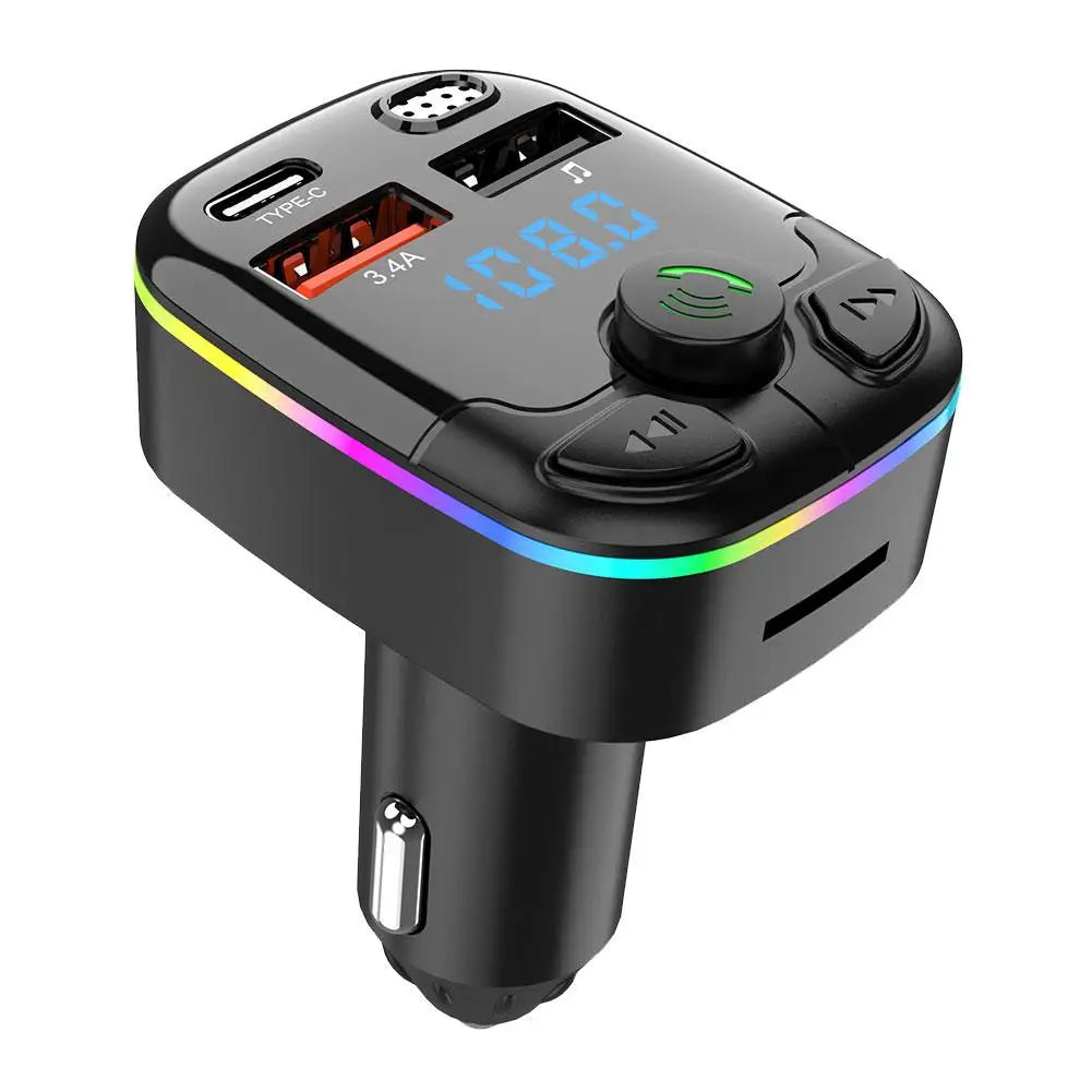 Moktan Sabai Bluetooth 5.0 FM Transmitter Car Charger with PD QC3.0 Fast Charging and Type C Adapter Type B
