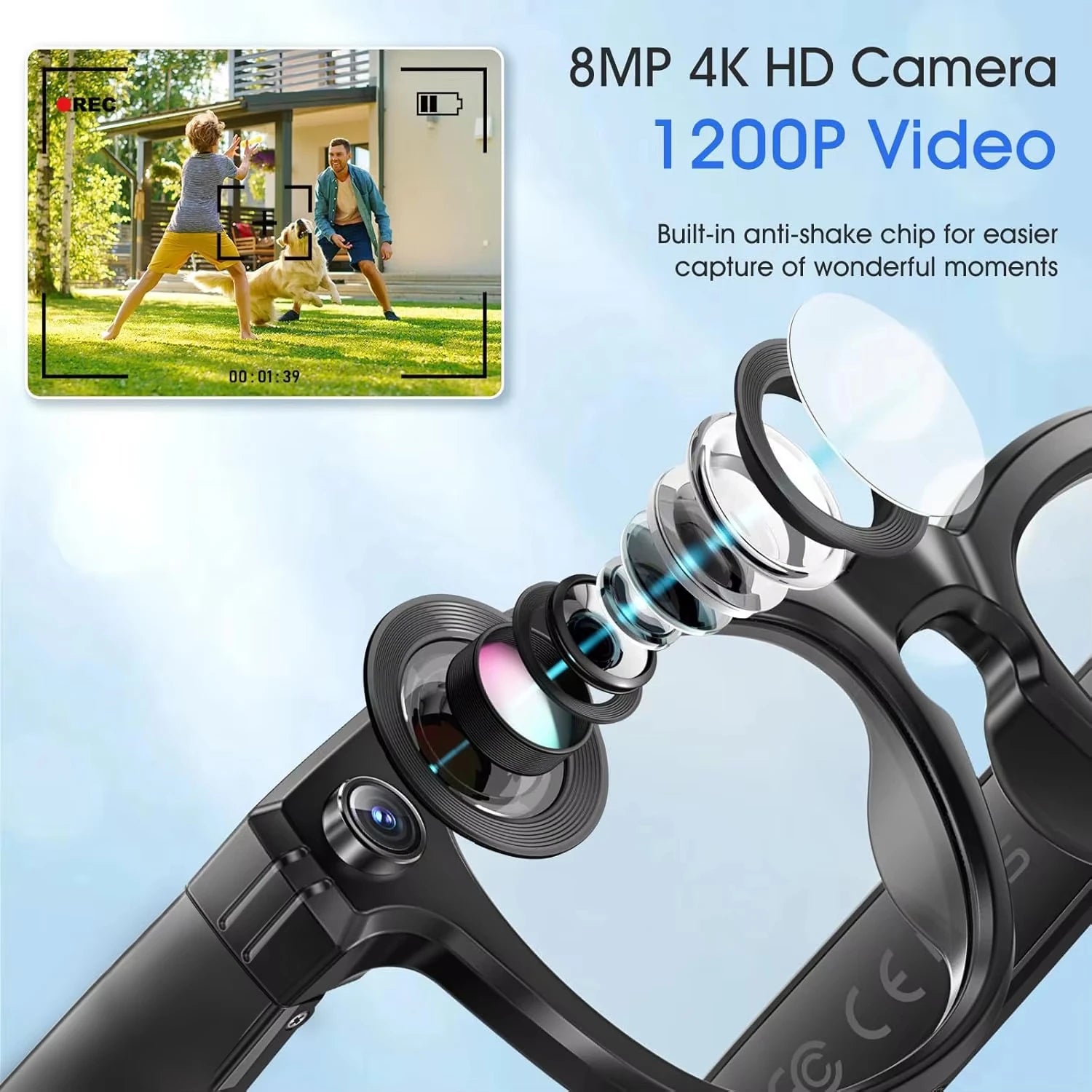Moktan Sabai AI Smart Camera Glasses Photo Video Recording Translation Bluetooth Call Sunglasses