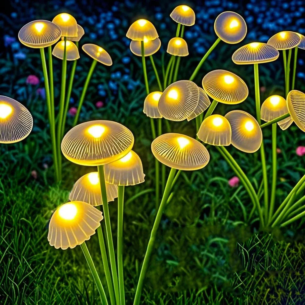 Moktan Sabai Solar Jellyfish Lights Outdoor LED Mushroom Garden Lights Waterproof Lawn Decor 6LED-warm