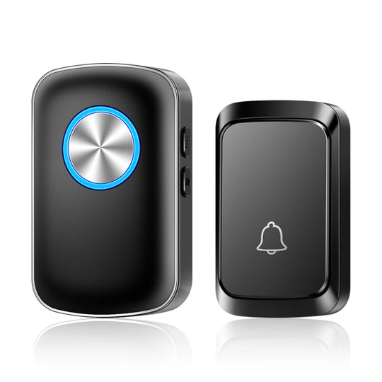 Moktan Sabai Wireless Smart Doorbell 300M Range Plug In 60 Melodies LED Light Volume Control Black-1B1R