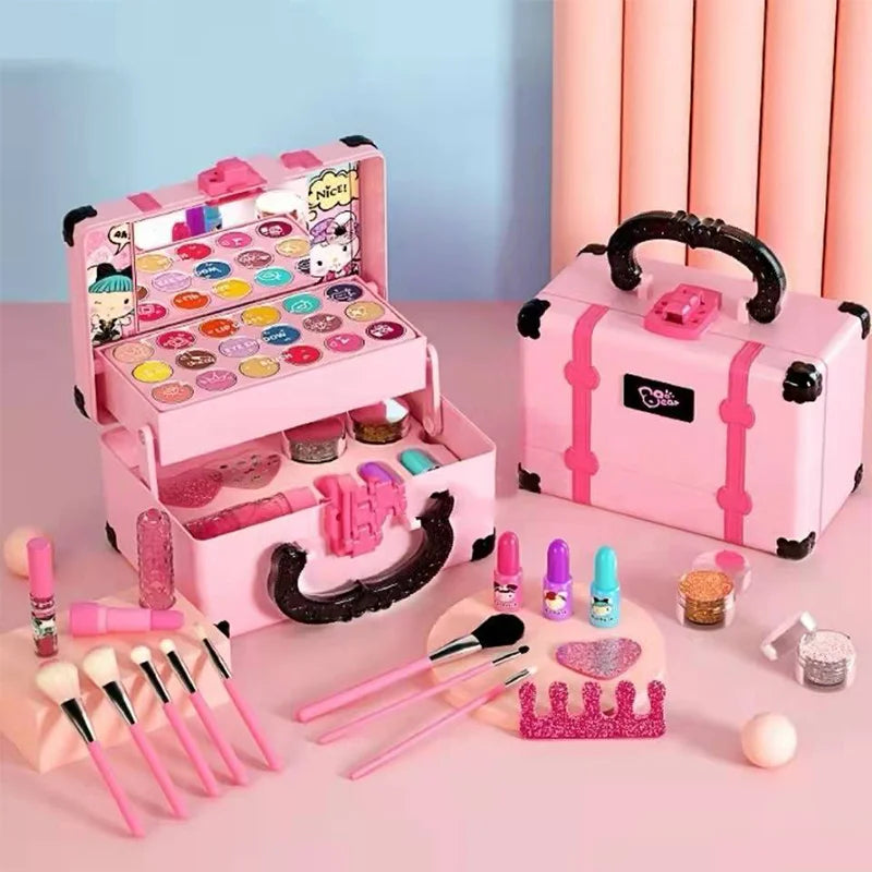 Moktan Sabai Kids Princess Makeup Kit Washable Non Toxic Cosmetic Set with Case
