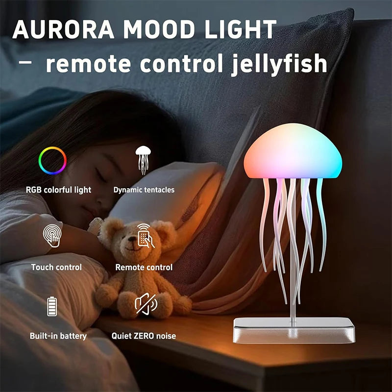 Moktan Sabai LED Jellyfish Lamp 9 Tentacles Color Changing Remote Night Light Ultra Battery