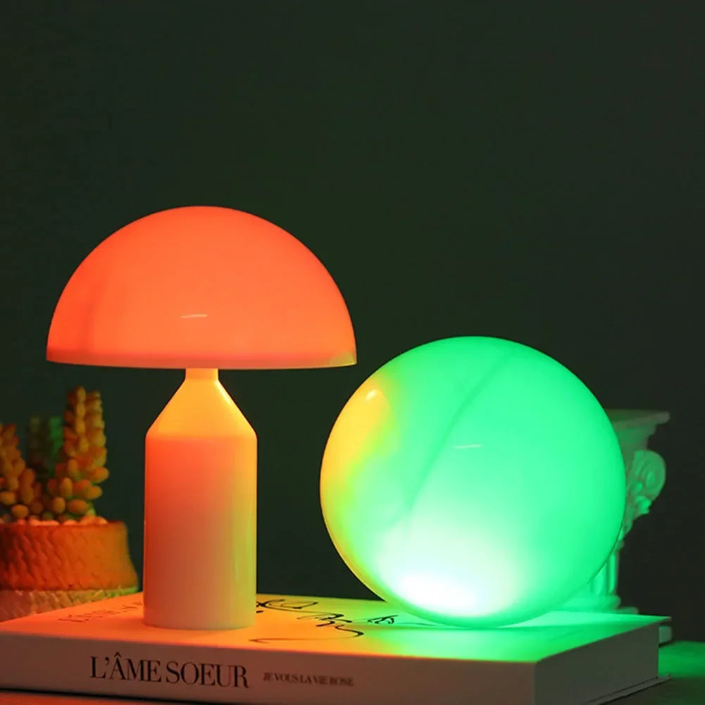 Moktan Sabai Mushroom LED Table Lamp with Touch Dimming | Rechargeable Bedside Night Light