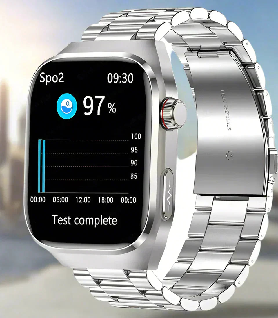 Moktan Sabai NexaPulse Smartwatch with Health Monitoring, ECG, Bluetooth Calling Silver