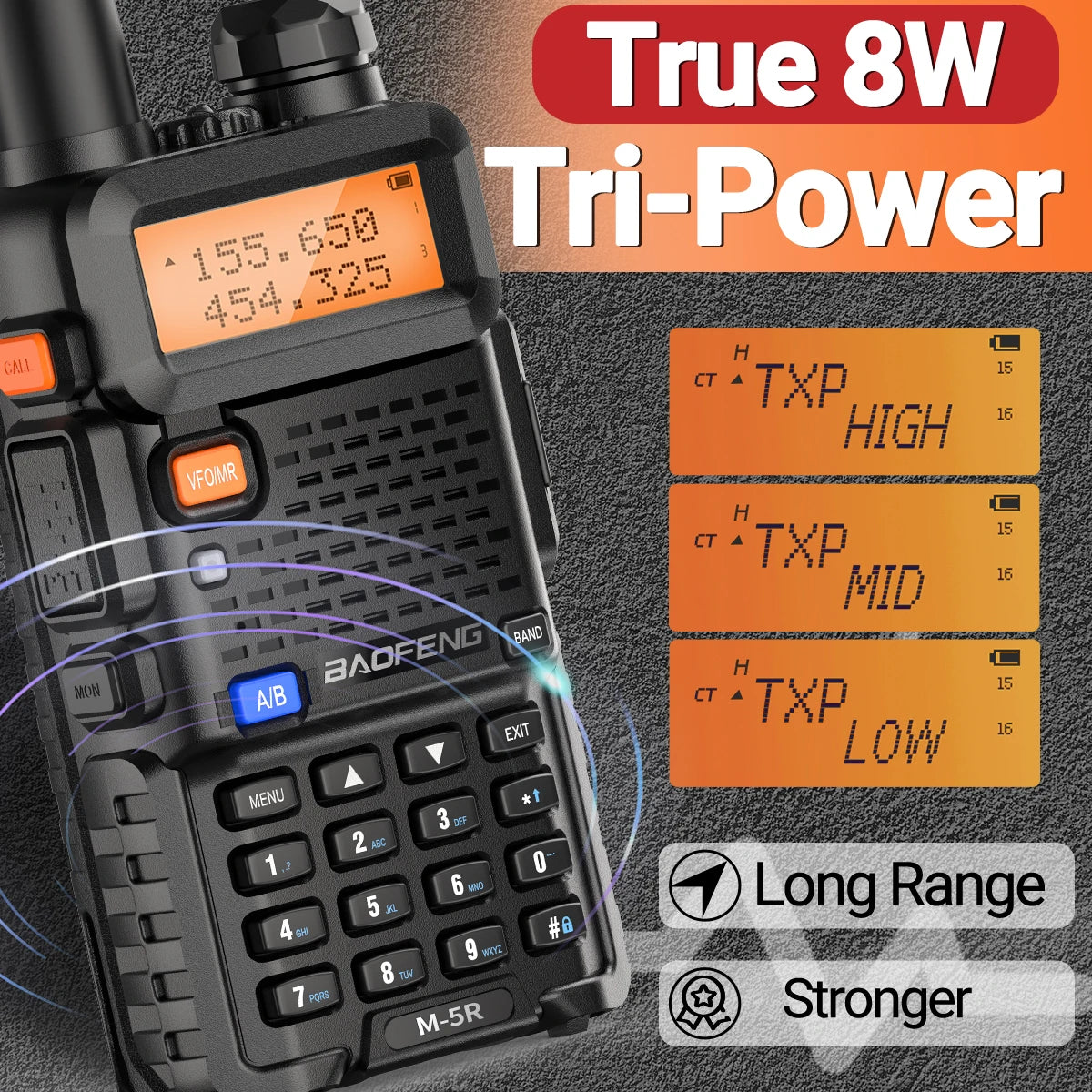 Moktan Sabai 8W Multi Band Walkie Talkie Long Range Two Way Radio USB C Handheld