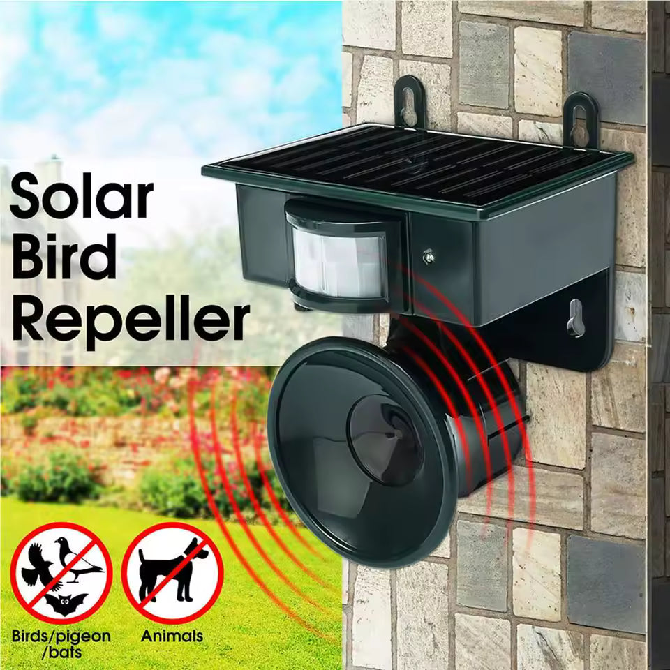 Moktan Sabai Solar Powered Bird Repeller Motion Sensor Ultrasonic Bird Deterrent