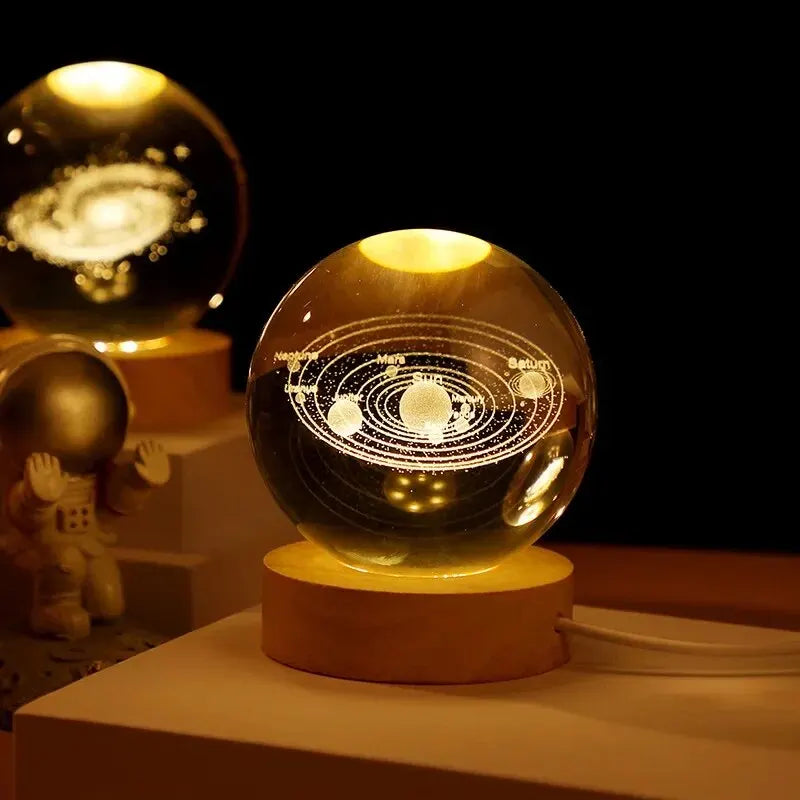 Moktan Sabai 3D Galaxy Crystal Ball Night Light USB LED Moon Lamp Home Decor Gift Planet