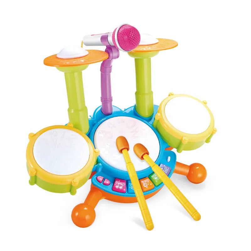 Moktan Sabai Toddler Drum Set with Microphone Kids Musical Toy 1-3 Years Lights