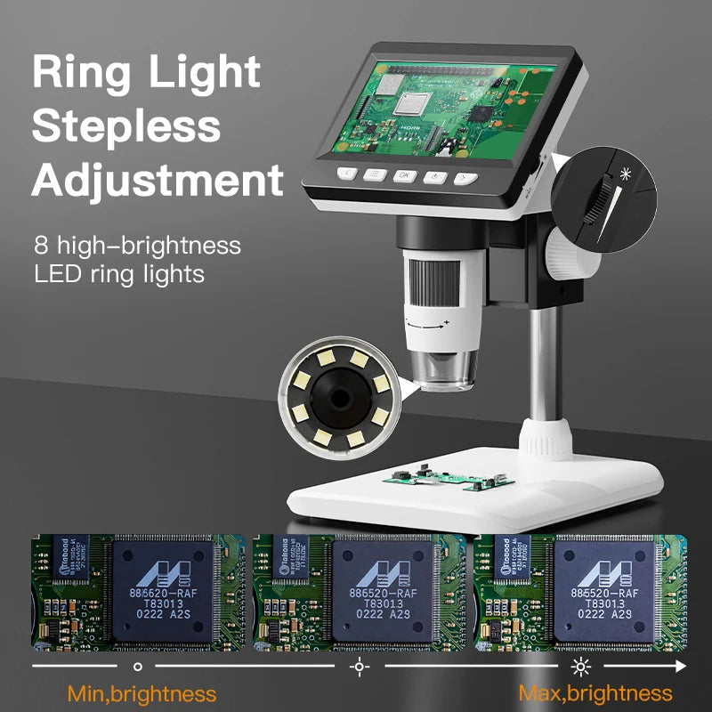 Moktan Sabai 4.3 Inch IPS USB Digital Microscope 1000X Coin Soldering Repair Camera