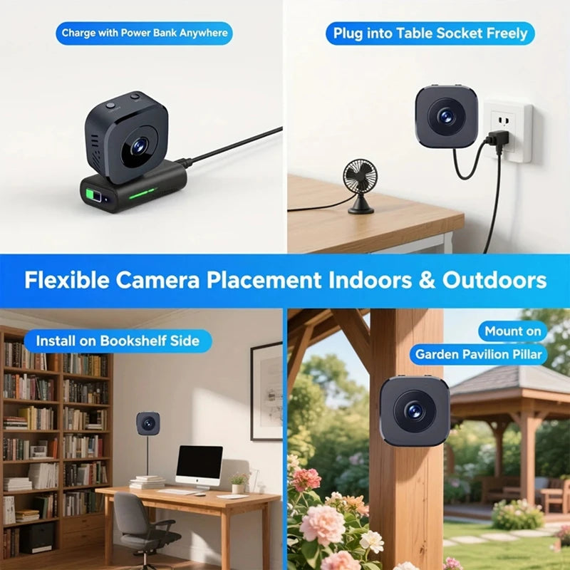 Moktan Sabai Xiaomi 8K Mini Security Camera Full Color Night Vision WiFi Motion Surveillance