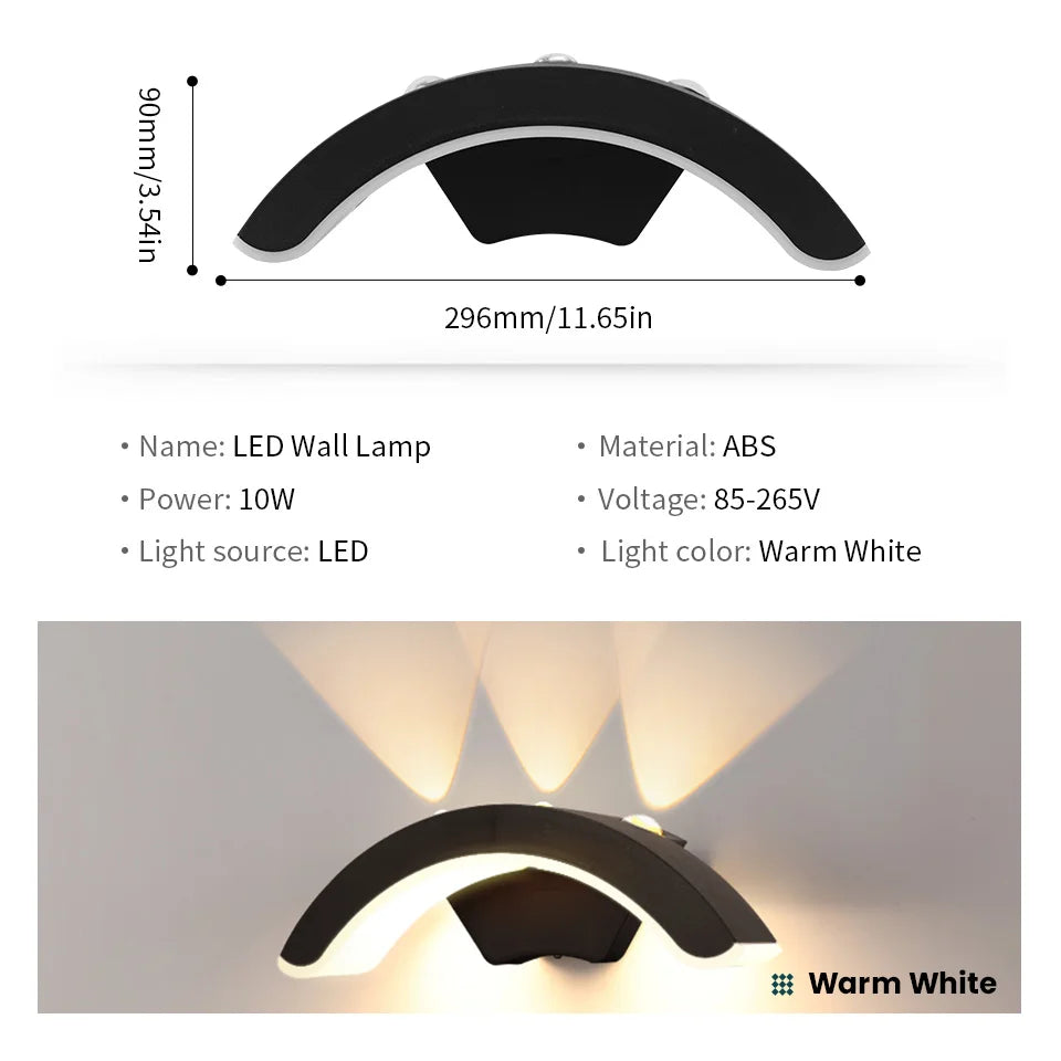 Moktan Sabai Outdoor Wall Light IP66 Waterproof 10W LED Sconce for Garden & Balcony